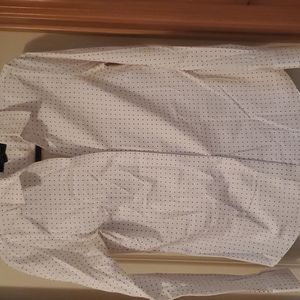 Black polka dot button down, tailored fit